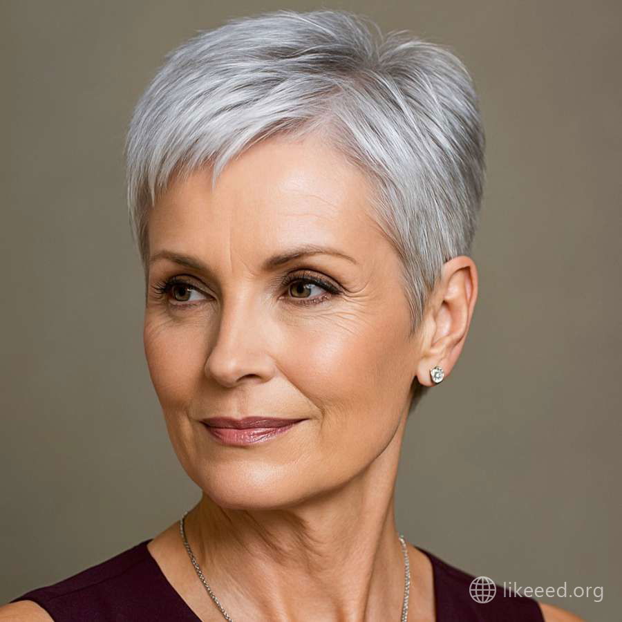 Classic Silver Pixie Cut