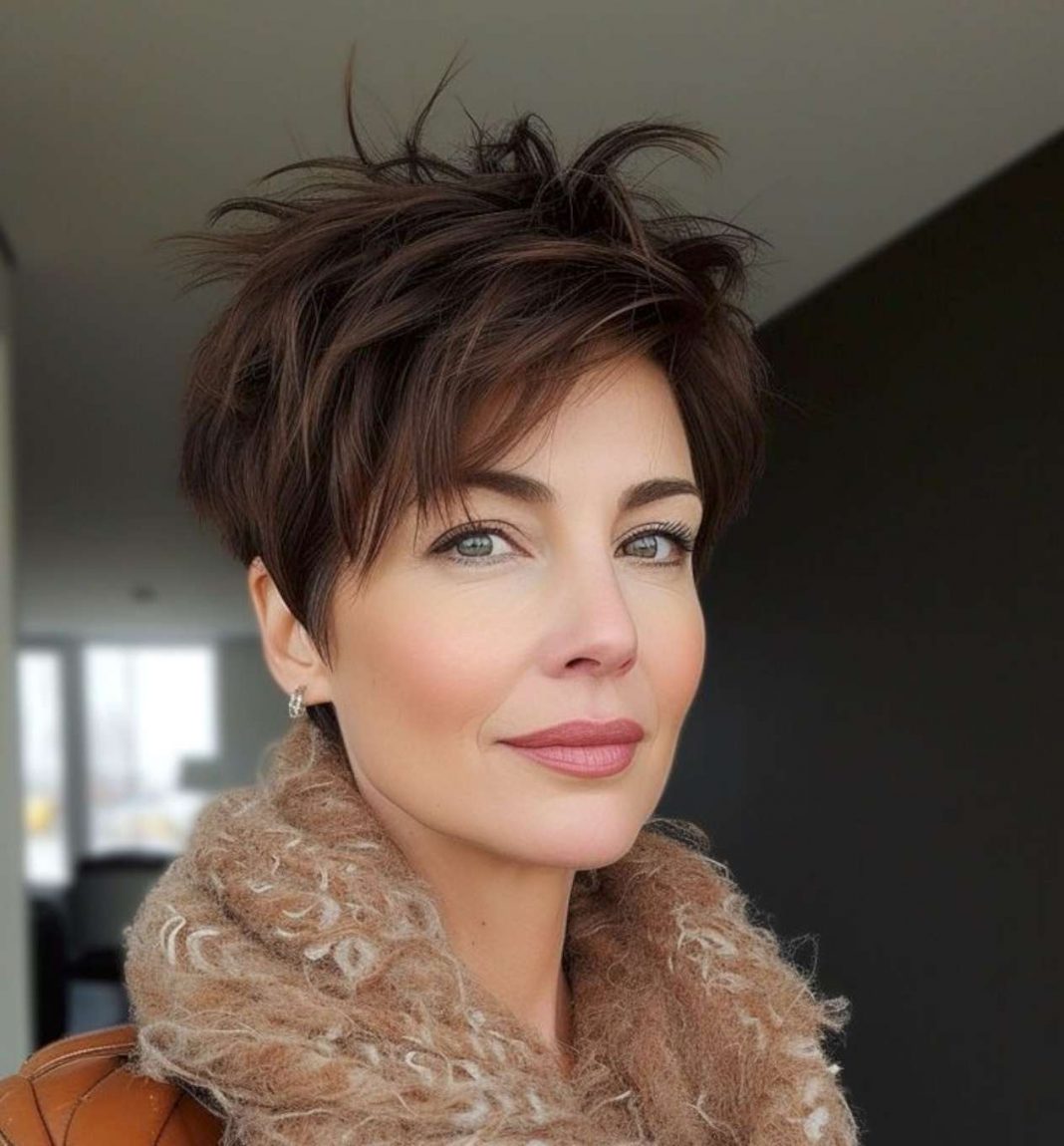 Edgy and Chic The Dark Brown Pixie