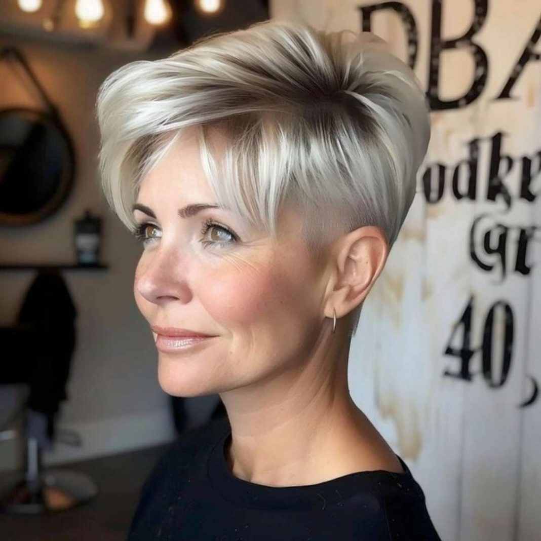 Modern Elegance with a Shaved Undercut Pixie