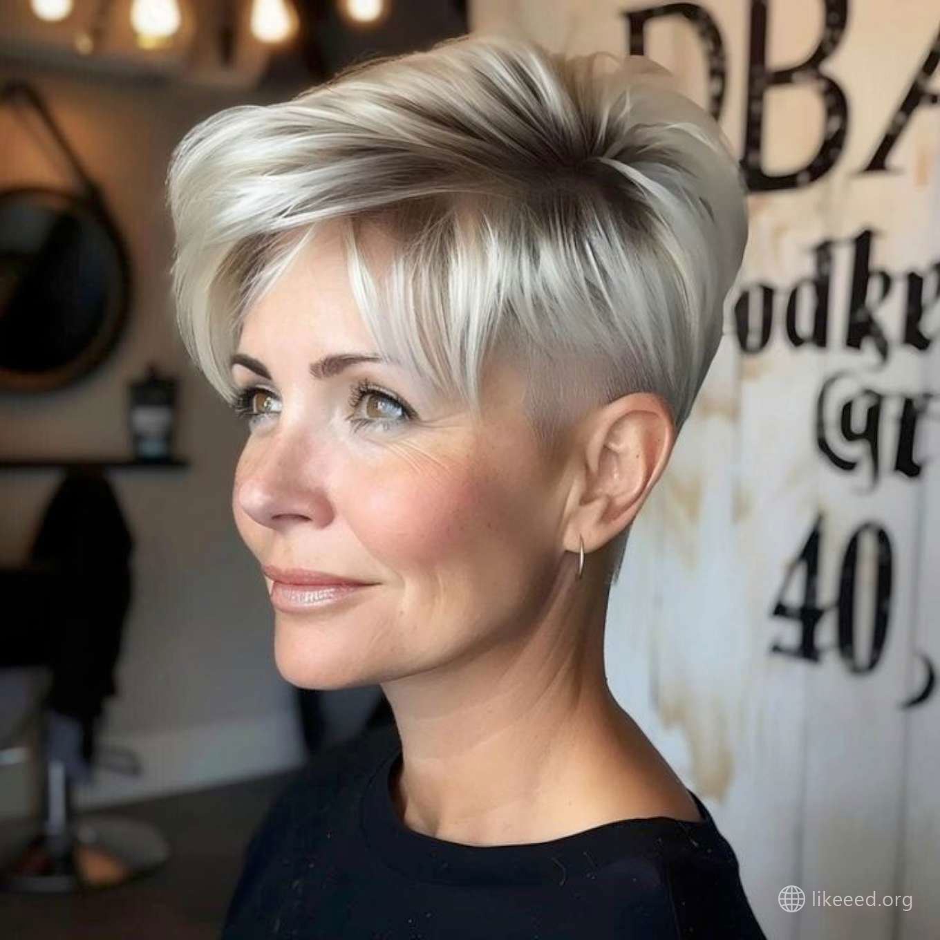 Modern Elegance with a Shaved Undercut Pixie