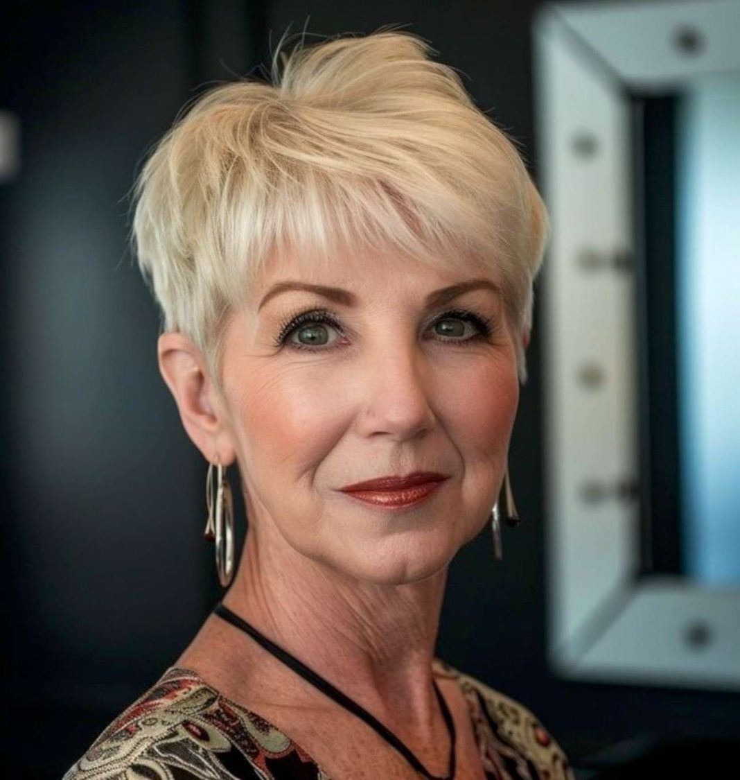 Sophistication with a Sleek Blonde Pixie