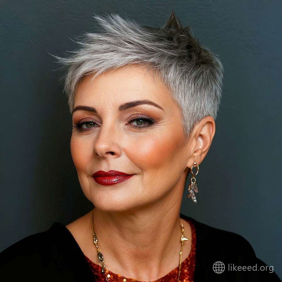 Textured Spiky Silver Pixie