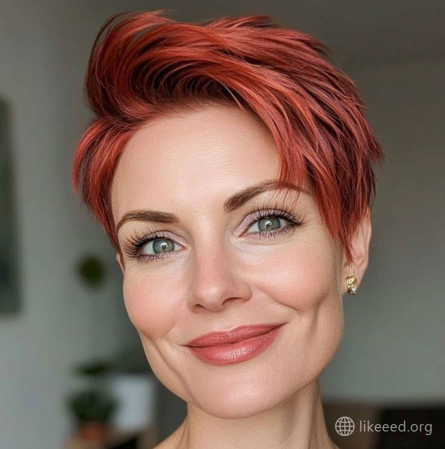 Voluminous Side-Swept Pixie for a Bold Statement