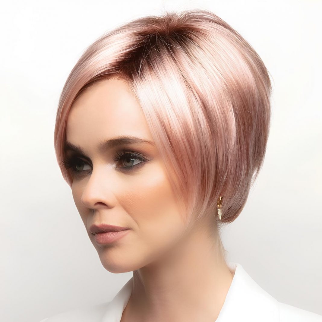 Sleek Rose Gold Short Cut