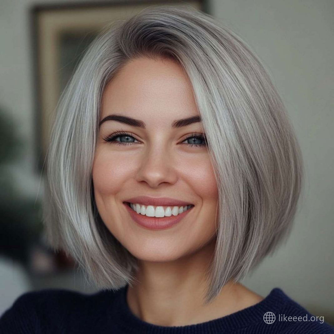 Silver Sophistication: Sleek Bob Cut