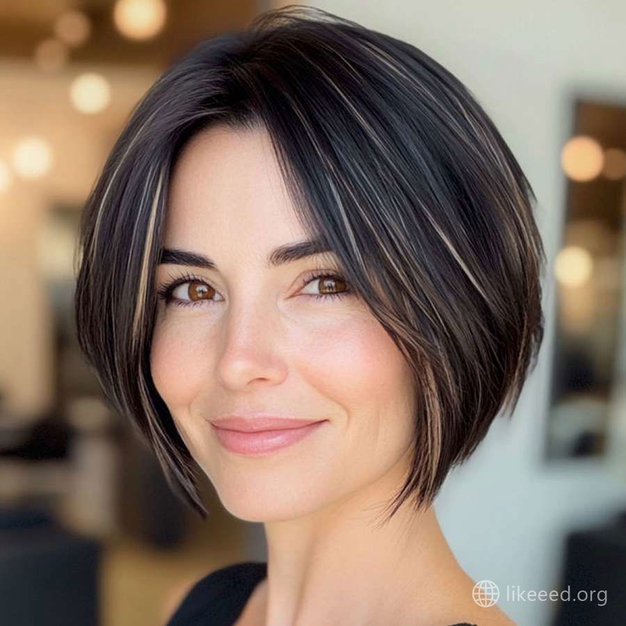 Effortless Elegance: The Textured Bob with Dark Highlights