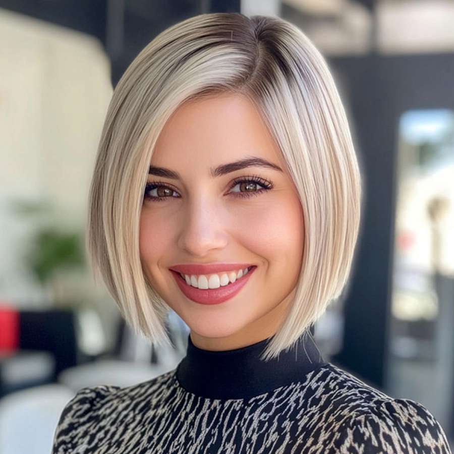 Modern and Sleek: The Platinum Blonde Bob