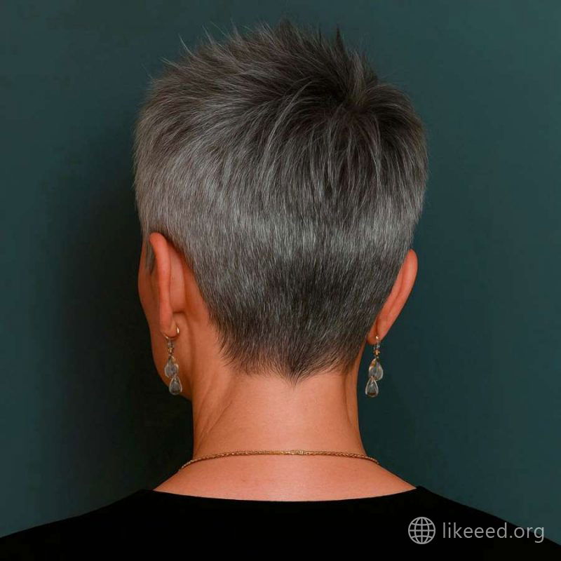 Back View of a Precision Tapered Pixie Cut