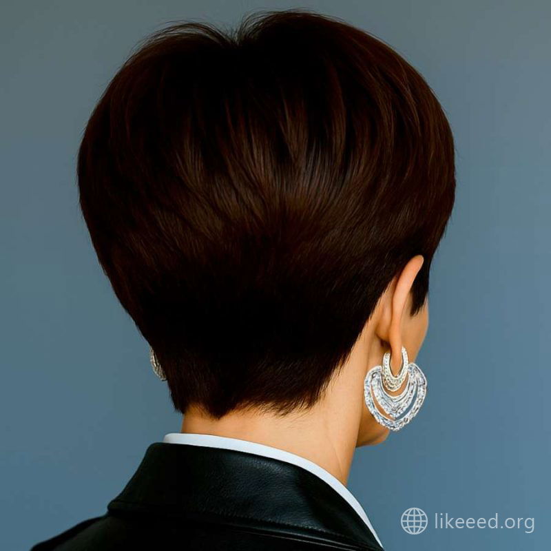 Cleanly Tapered Pixie Back with Rounded Volume