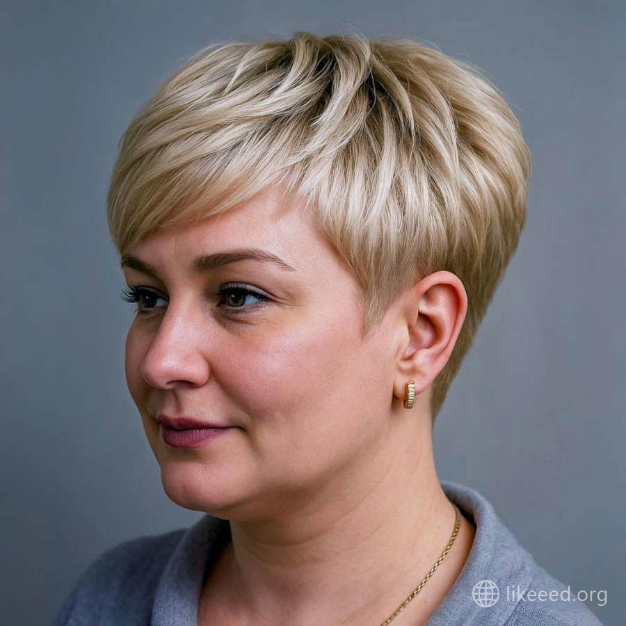 Elegant Blonde Pixie with Feathered Texture