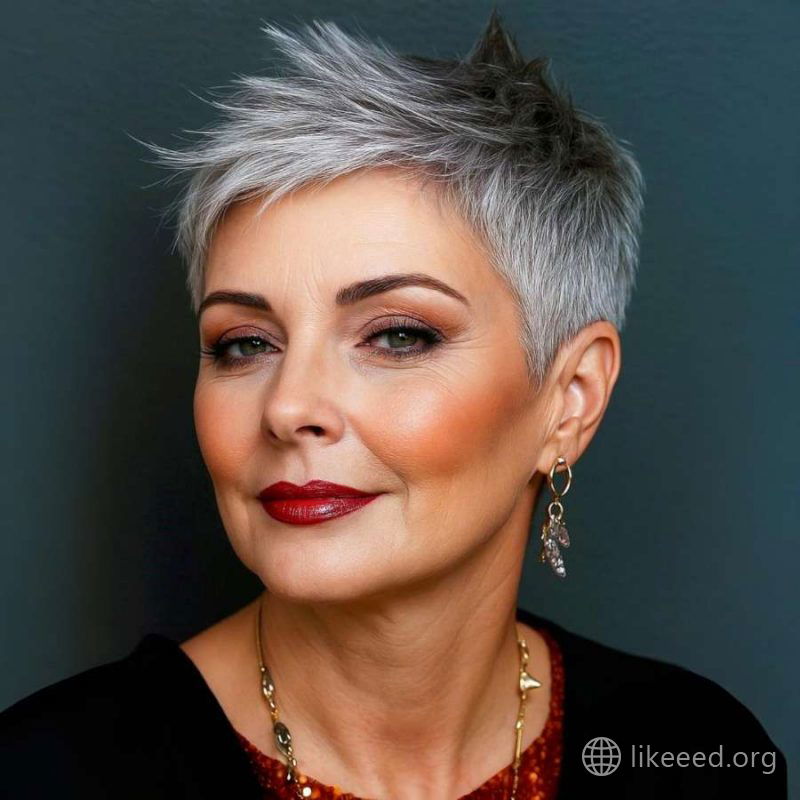 Elegant Silver Pixie with Spiky Texture