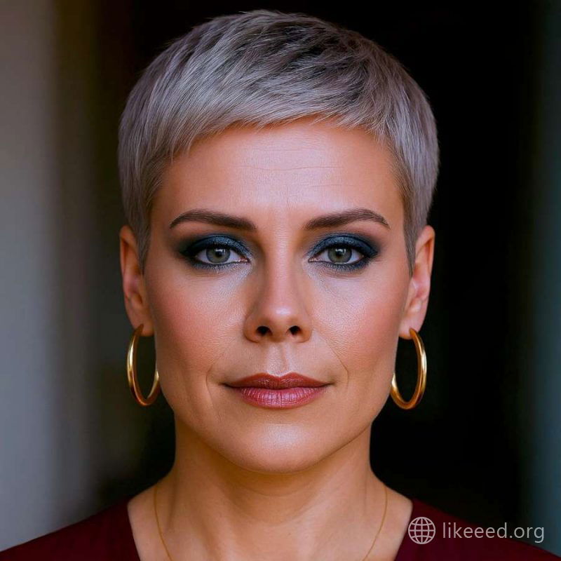 Fierce Front-Facing Pixie with Dramatic Eye Focus