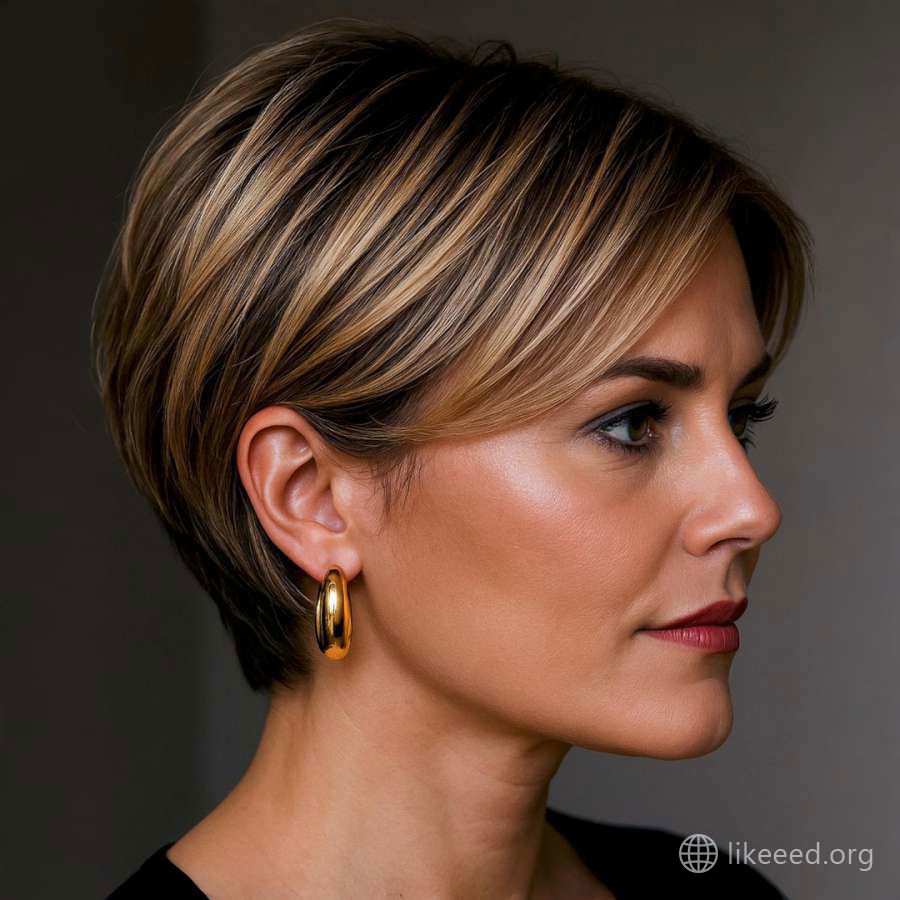 Sleek Tapered Bob with Subtle Highlights