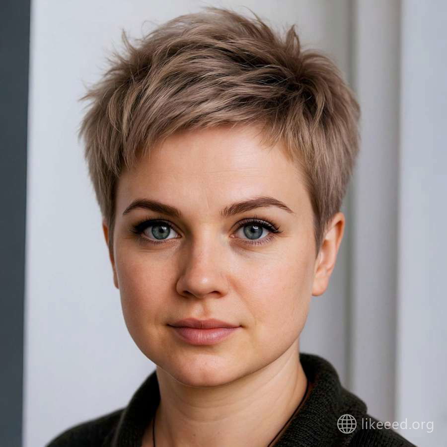 Chic Pixie Cut with Voluminous Crown Layers