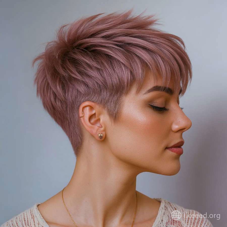 Right-Side Sweep Pixie with Rose Dust Charm