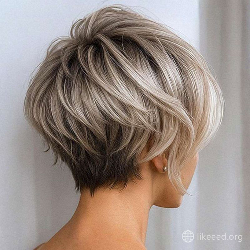 Stacked Back Pixie with Dimensional Highlights