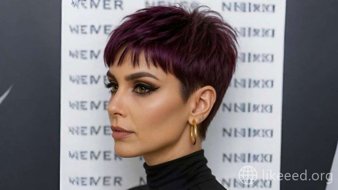 Modern Plum Pixie Cuts That Radiate Bold Elegance