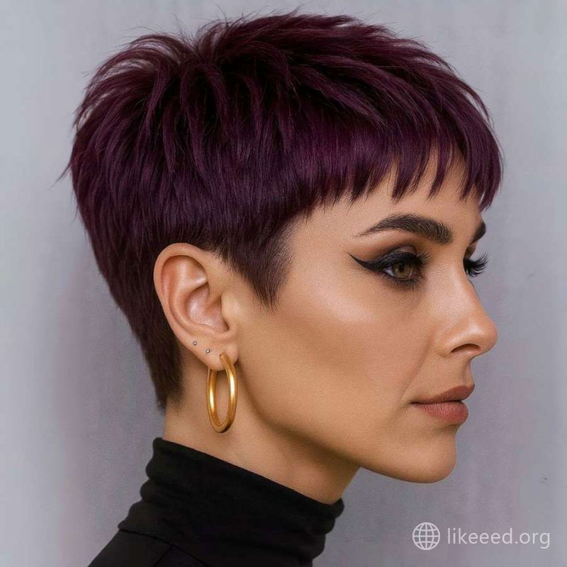 Precision Plum Pixie with Clean Side Taper
