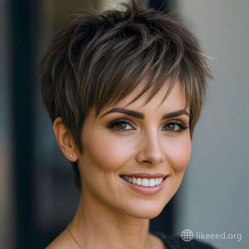 Textured Pixie Cut with Soft Front Layers
