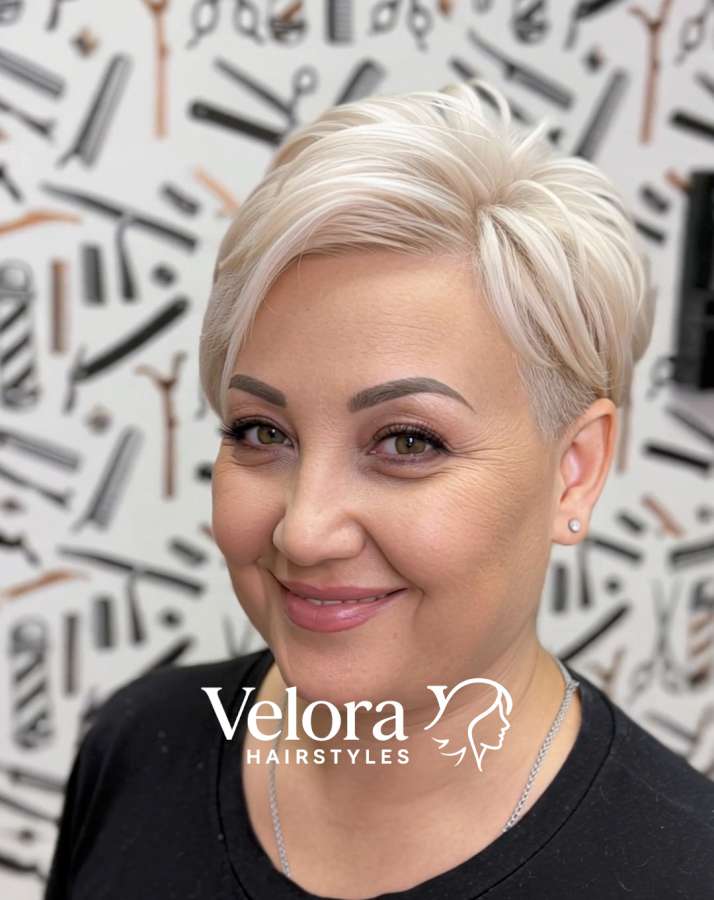 Elegant Platinum Pixie with Textured Volume