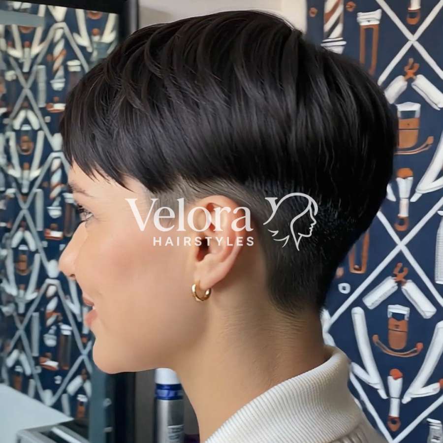 Modern Side-Tapered Pixie with Polished Texture