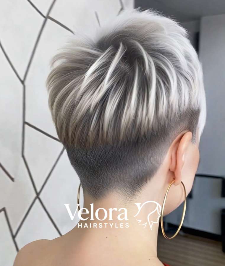 Tapered Nape Undercut With Icy Layered Top