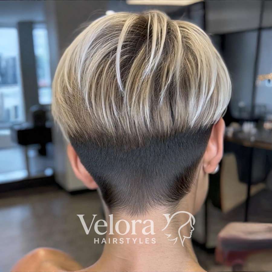 Tapered Undercut Pixie With Sharp Nape Design